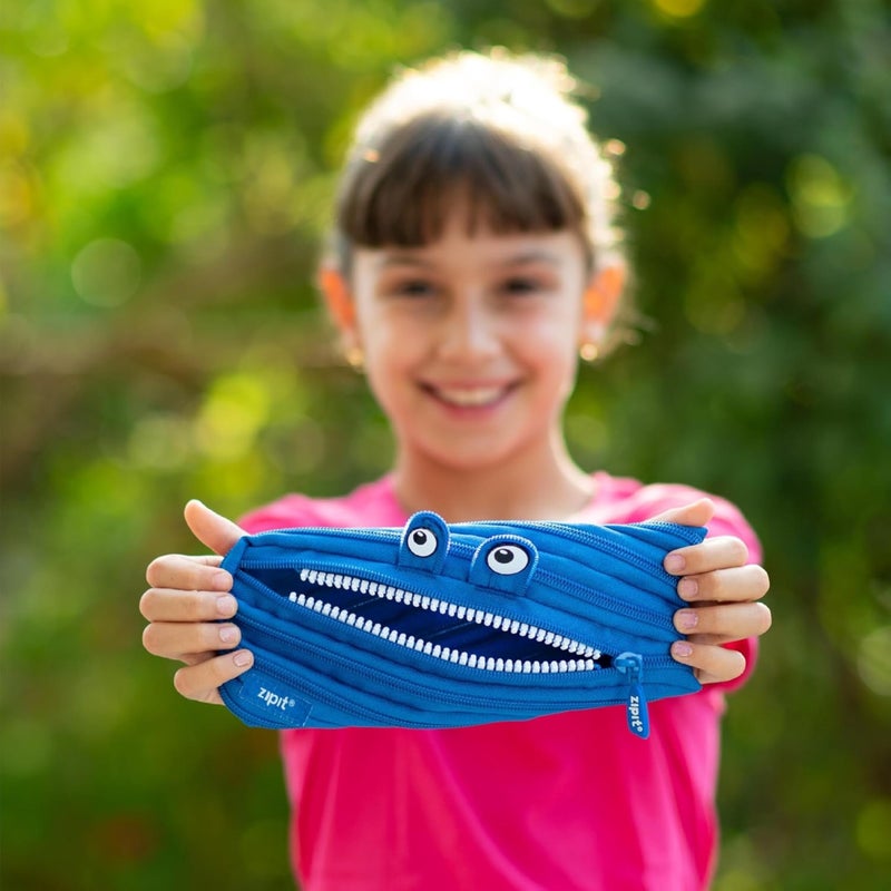 ZIPIT Monster Pencil Case for Kids, Cute Zipper Pouch for Boys Girls and Teens, Stationery Bag for School ,Blue - Image 5
